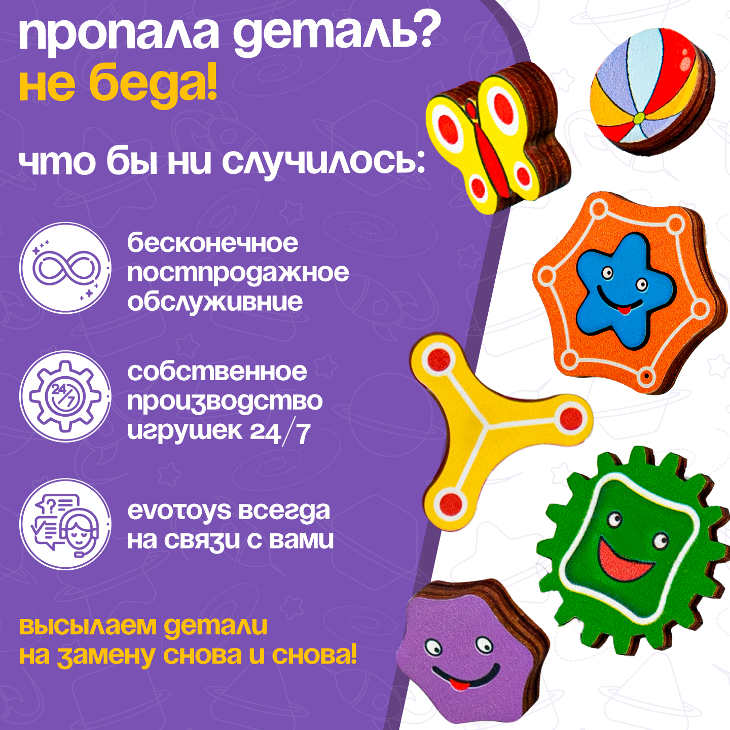 Игрушка Evotoys бизиборд Смайлики - фото 14