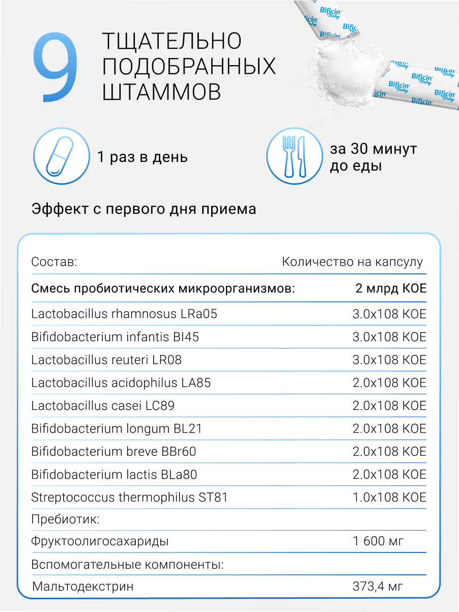 БАД к пище Bificin Синбиотик Вaby - фото 4