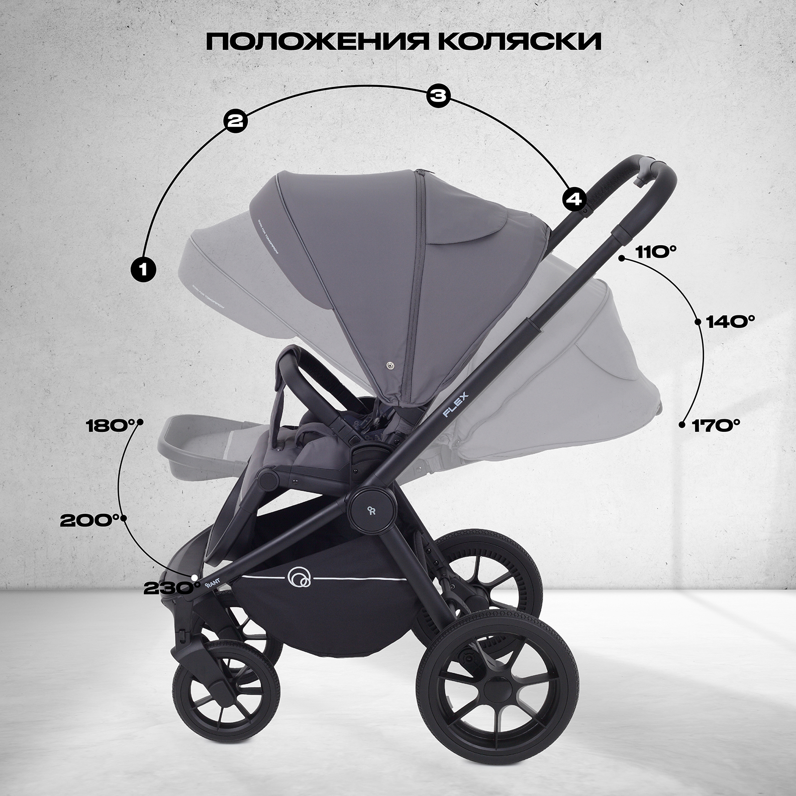 Коляска 2в1 Rant Flex 2 в 1 серый - фото 9