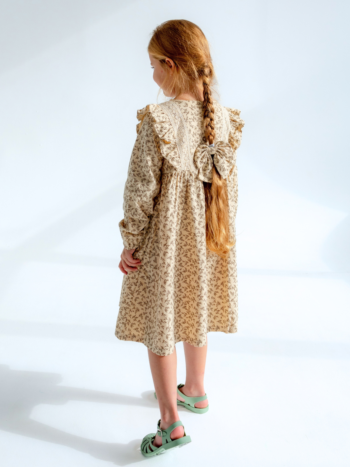 Платье MOUN платье_фланель/кружево_осень/беж - фото 3