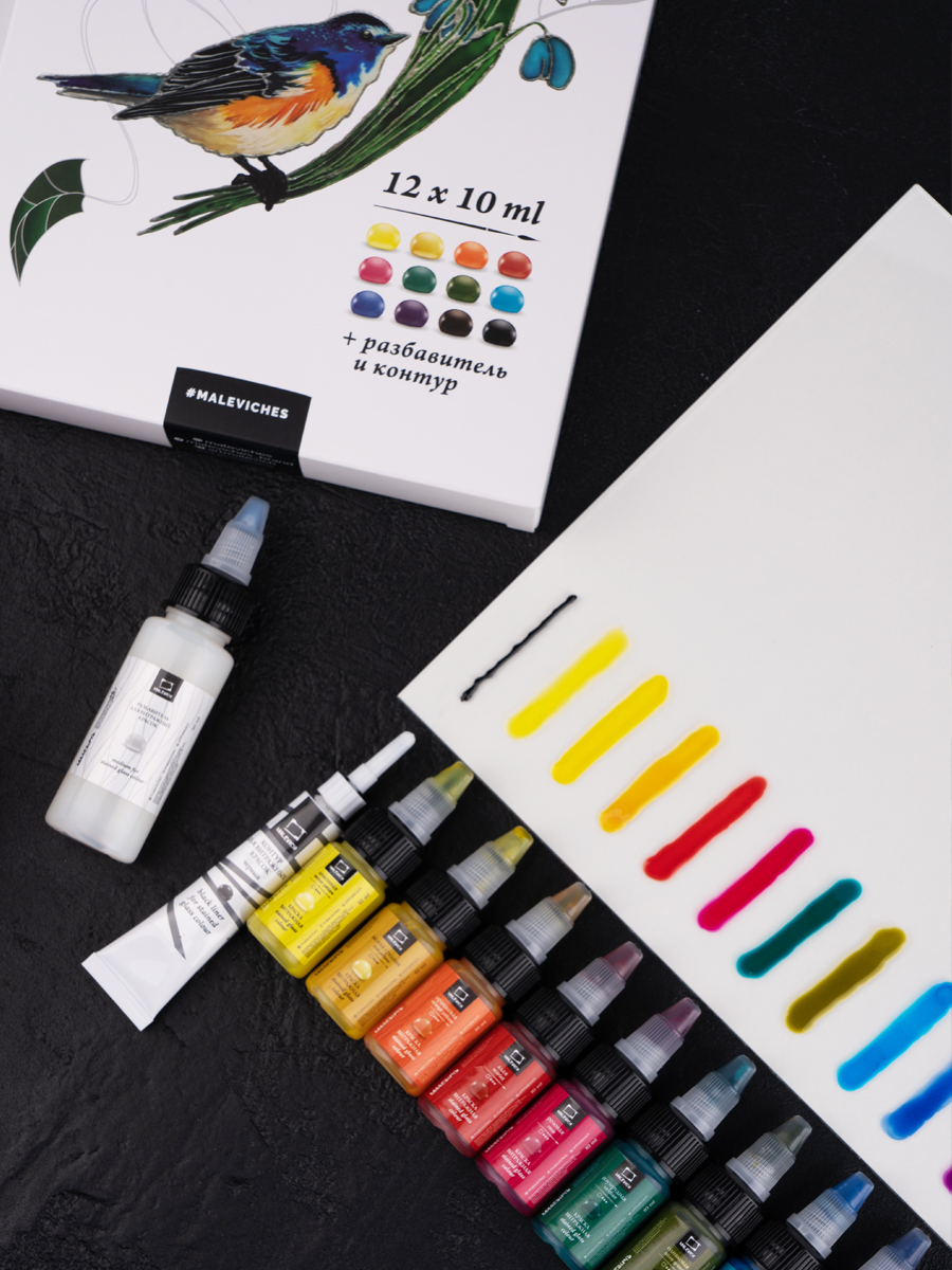 Краски витражные Малевичъ 12 цв. - фото 11