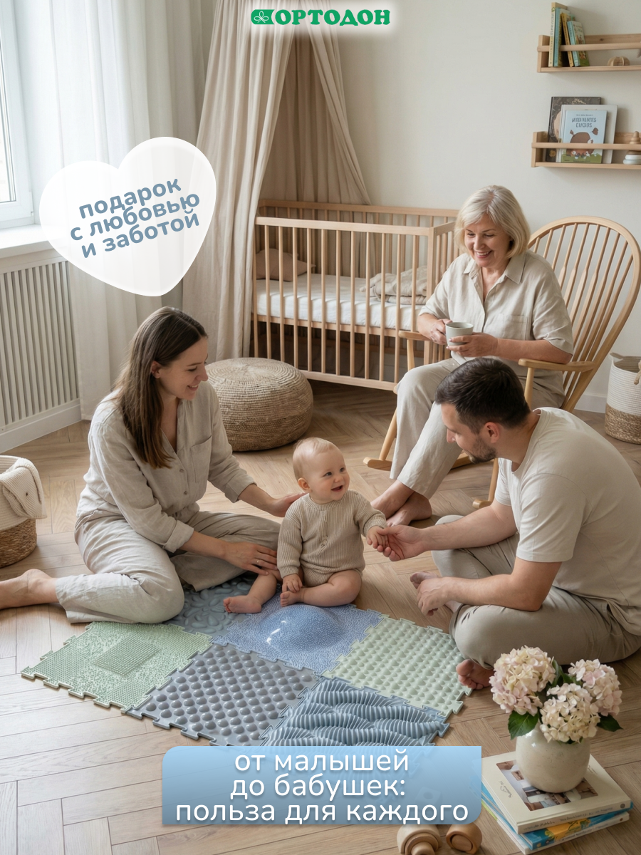 Коврик-пазл Ортодон массажный развивающий 26 x 150 см 6 шт. - фото 15