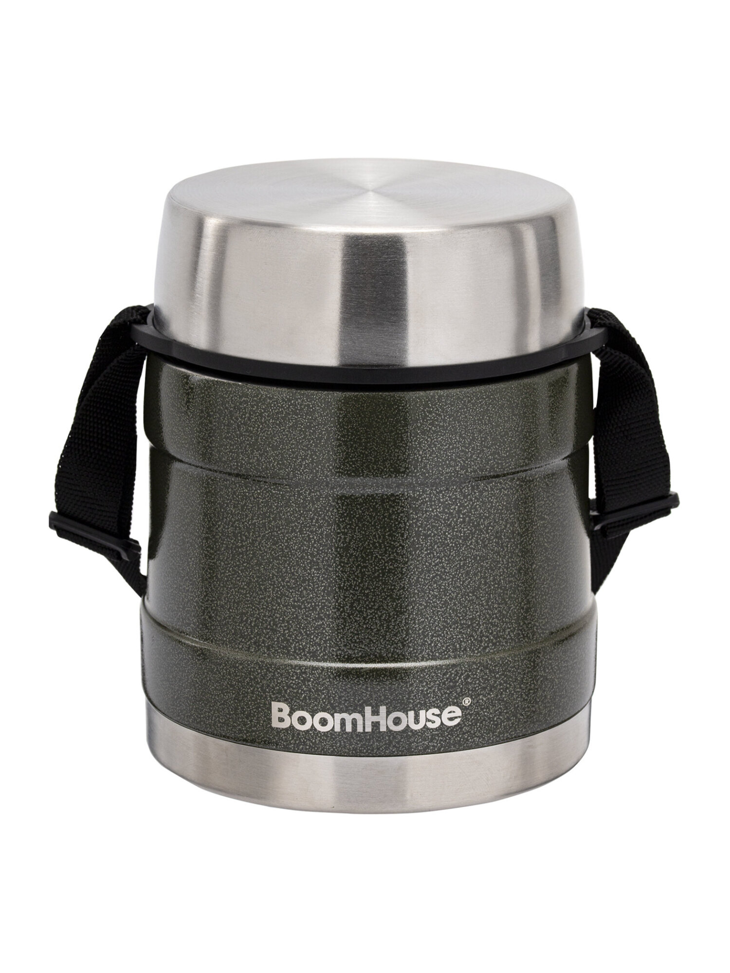 Изображение товара Термос для еды и напитков 1 л BoomHouse широкое горло с ремешком RIBBED Изображение товара Термос для еды и напитков 1 л BoomHouse широкое горло с ремешком RIBBED