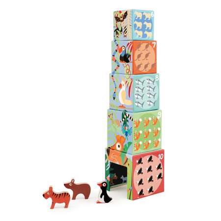 Игрушка Scratch кубики Башня Животные мира