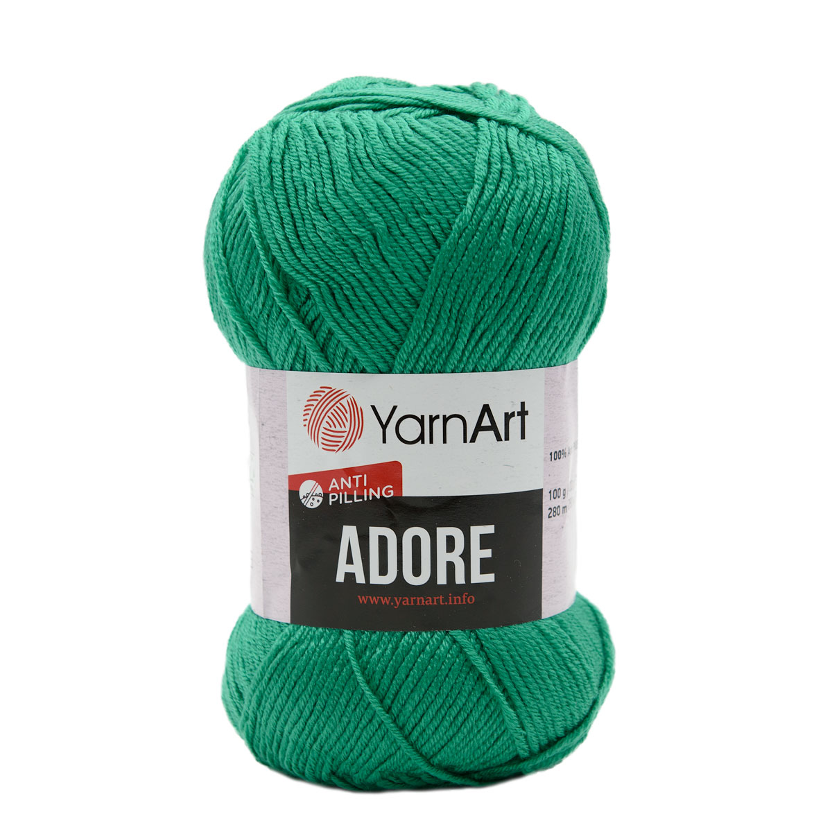 Пряжа для вязания YarnArt Adore 100 гр 280 м акрил с эффектом анти-пиллинга 5 мотков 370 изумрудный - фото 5