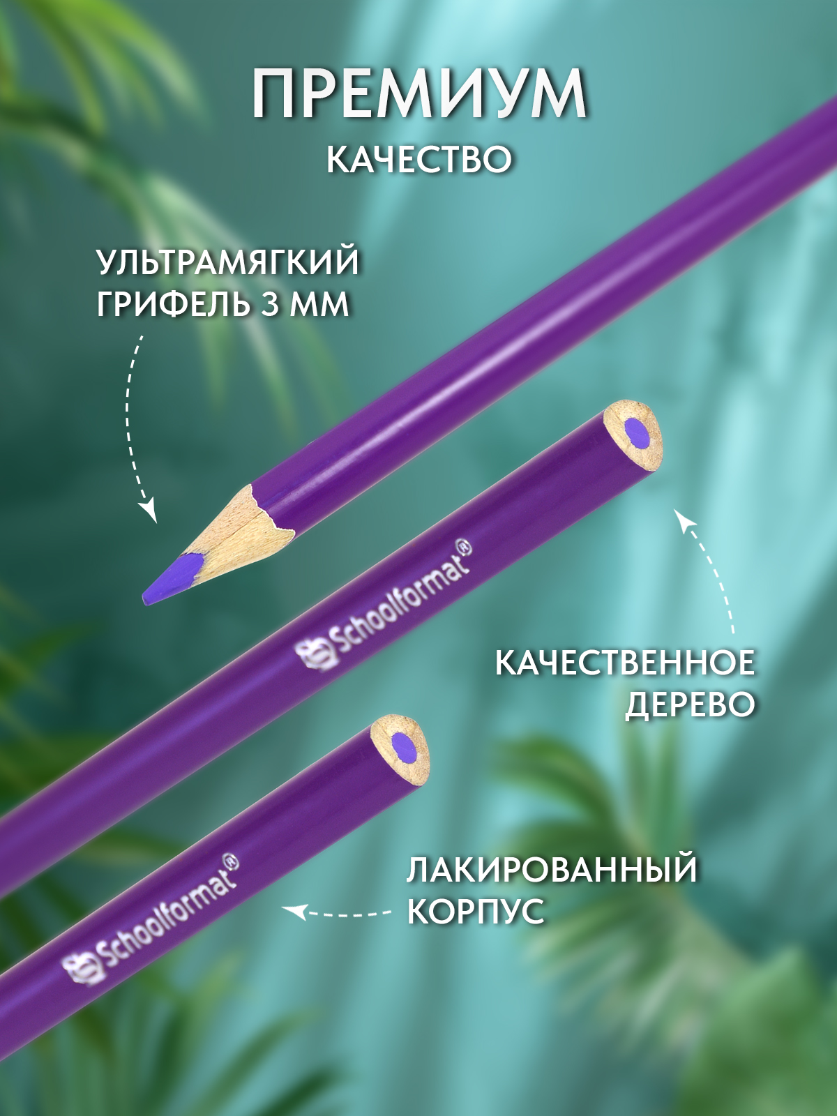 Карандаши цветные SCHOOLFORMAT 24 шт. - фото 6