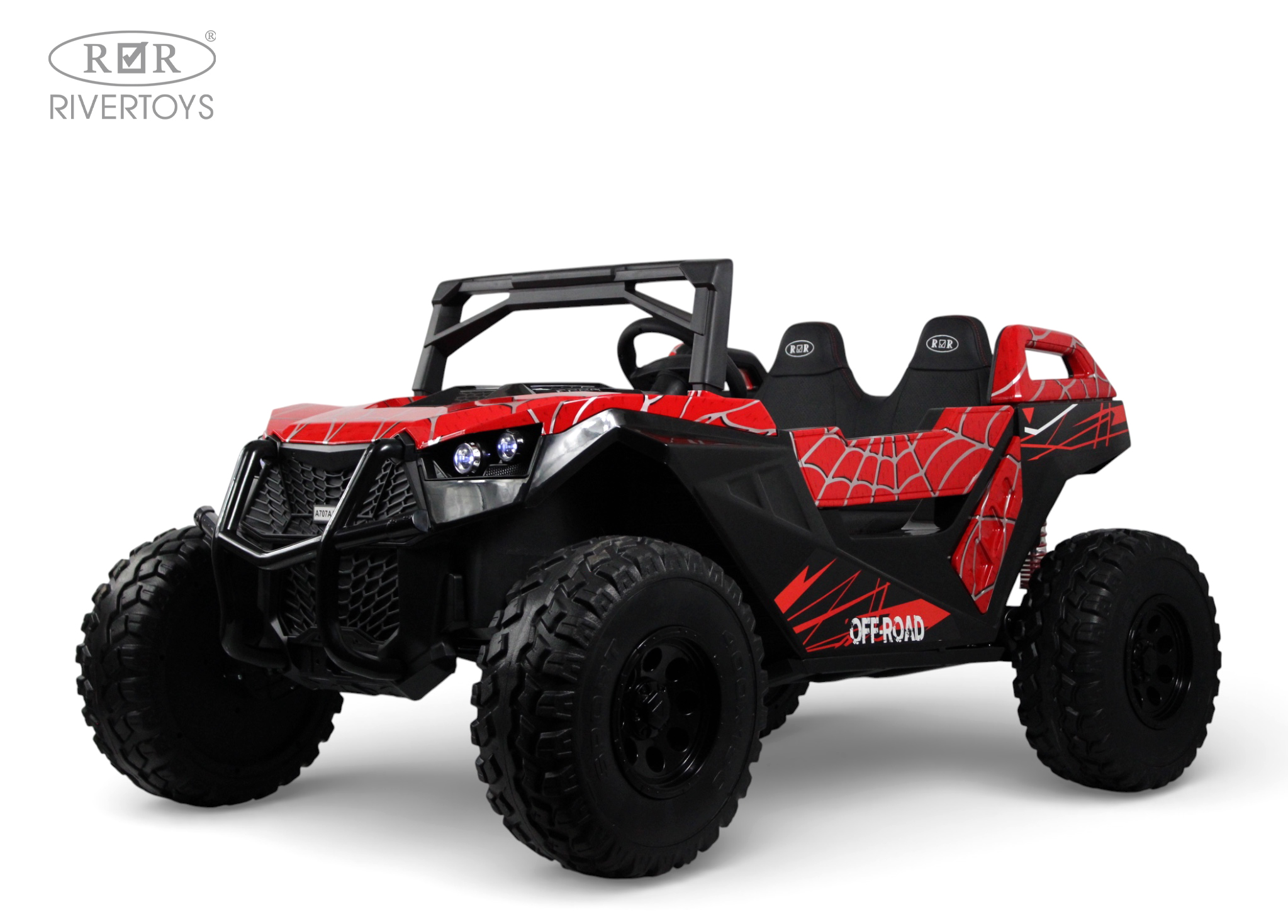 Электромобиль RIVERTOYS A707AA-LUX-NEW-RED-SPIDER С пультом ДУ - фото 1