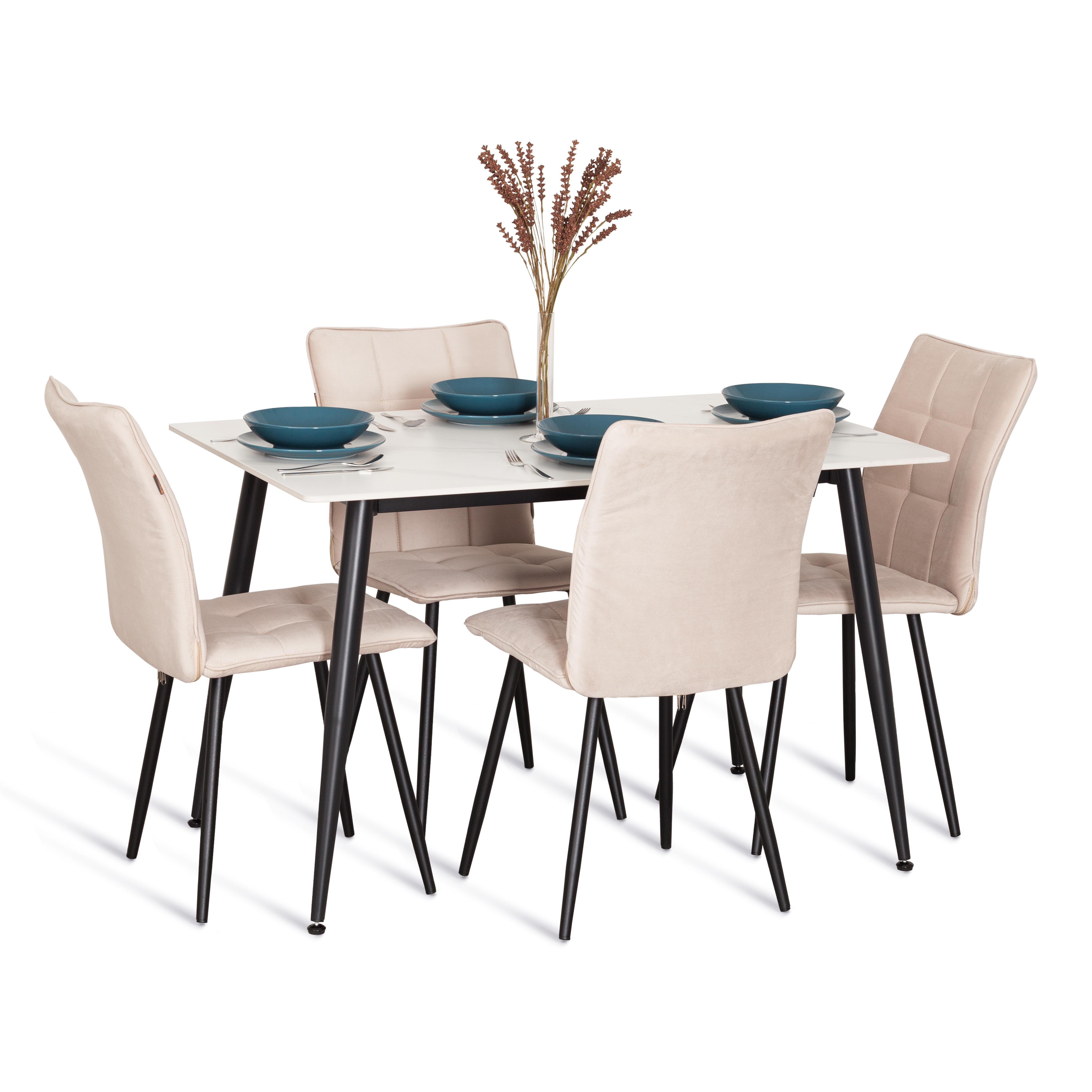 Стул TETCHAIR Bari LT велюр бежевый 2 шт. - фото 11