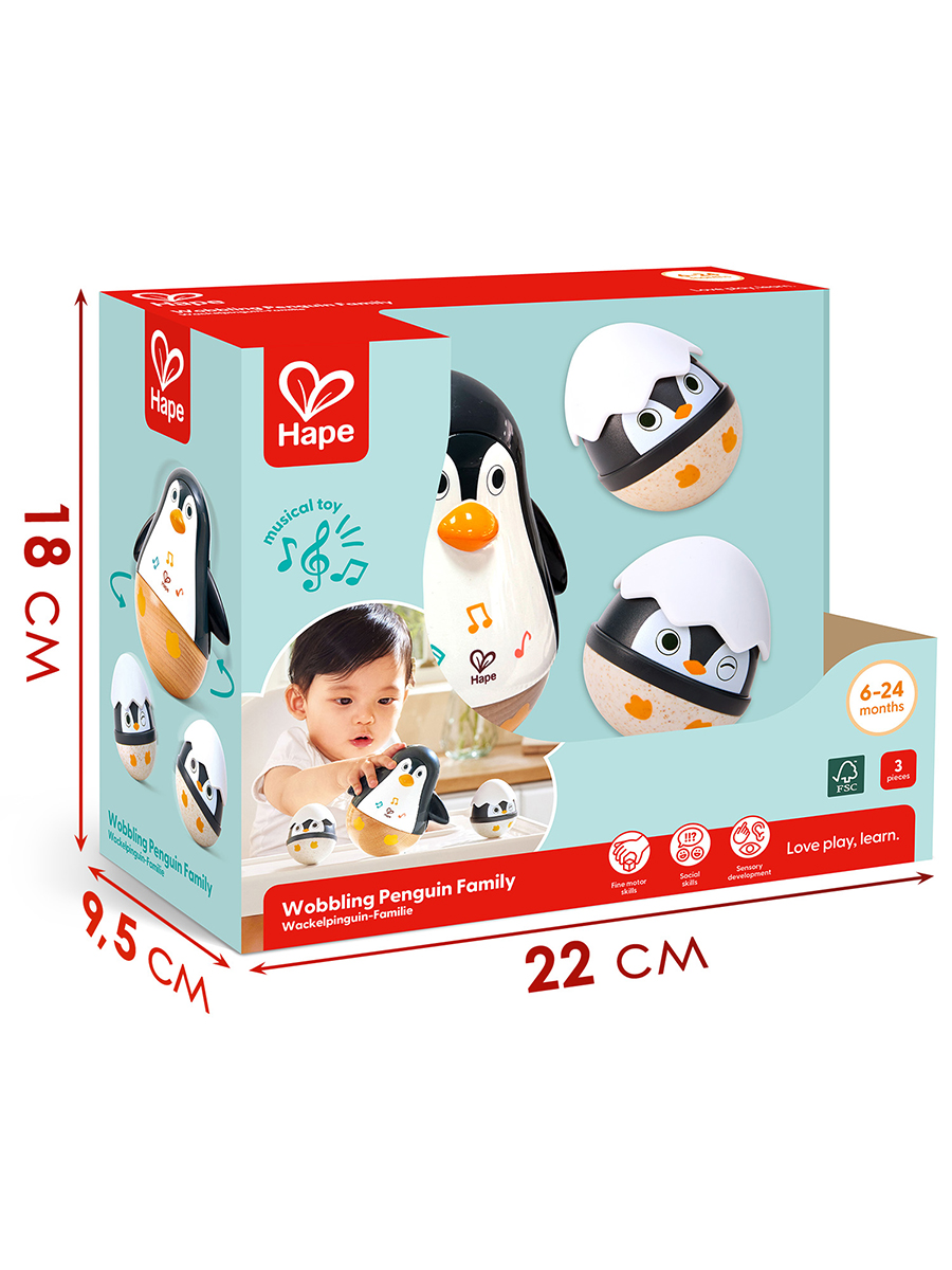 Игрушка Hape неваляшка Семья пингвинов - фото 8