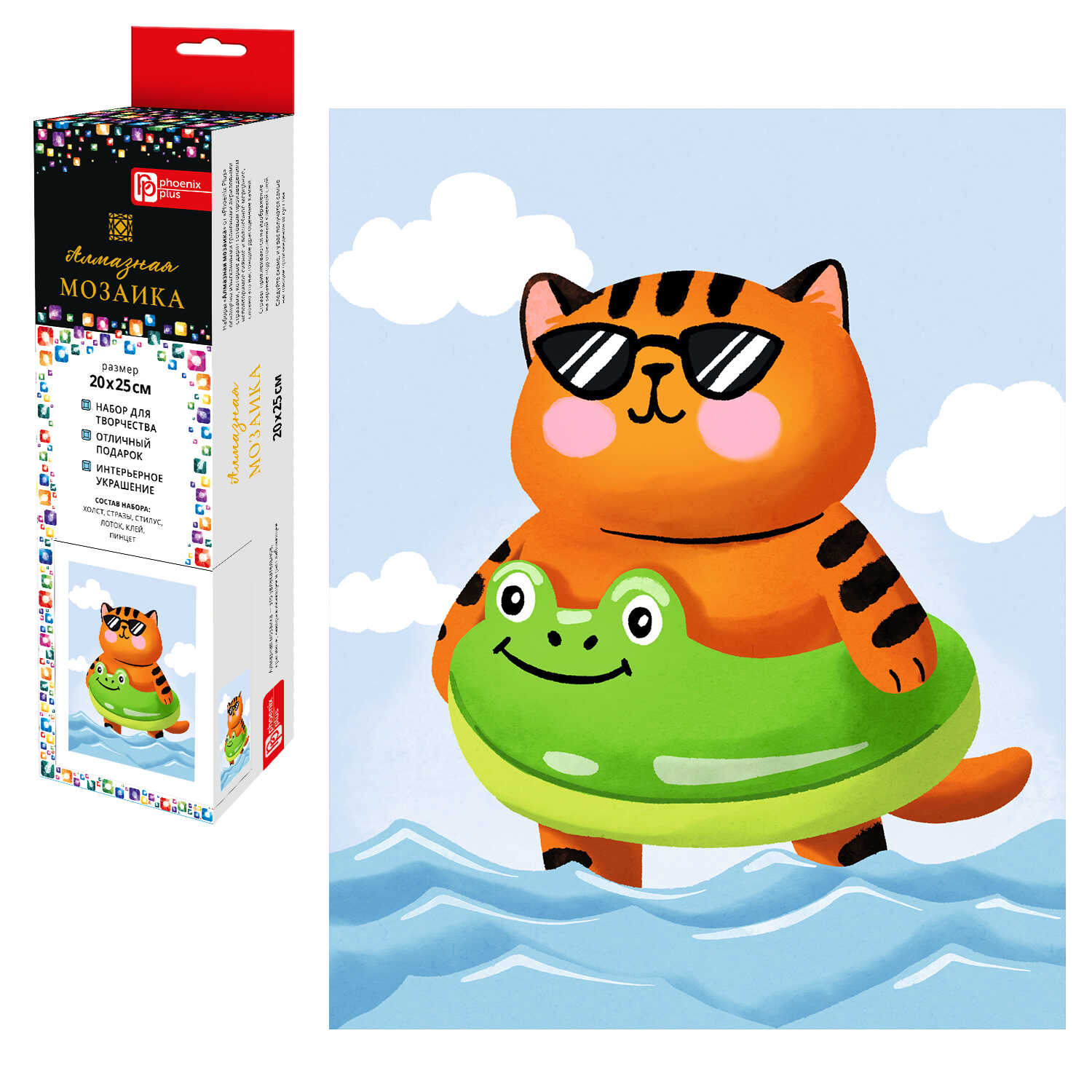 Алмазная мозаика Феникс + Кот на море - фото 1