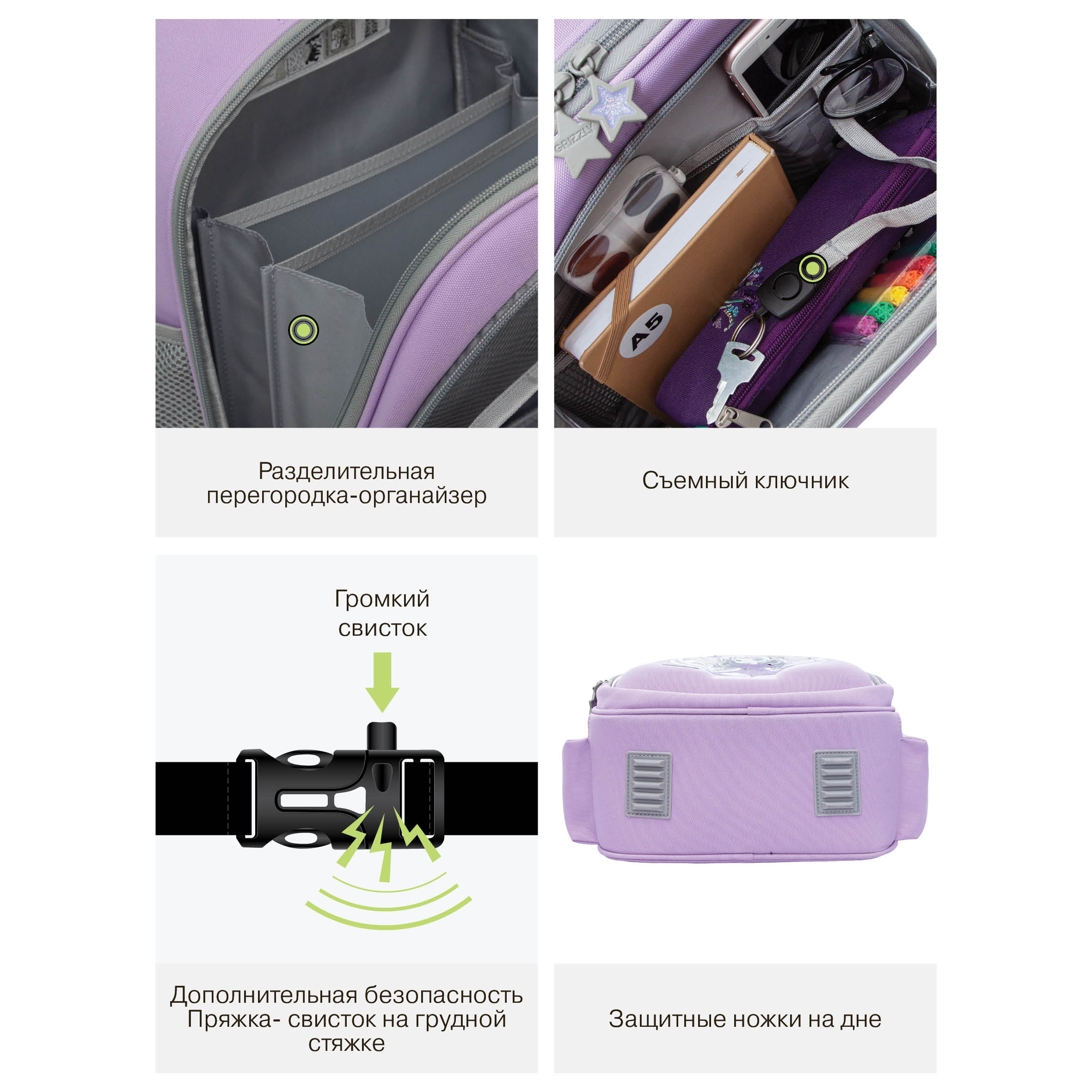 Ранец Grizzly для девочки - фото 11