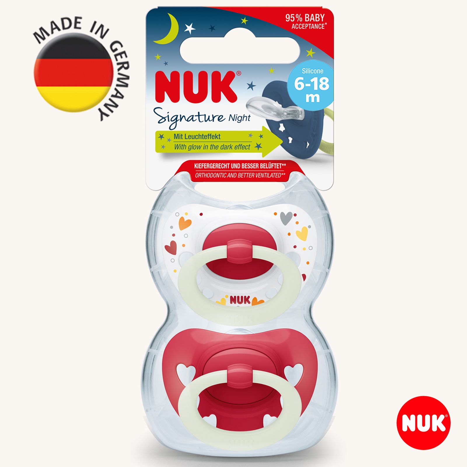 Пустышка Nuk силикон ортодонтическая от 6 мес. 2 шт. - фото 1