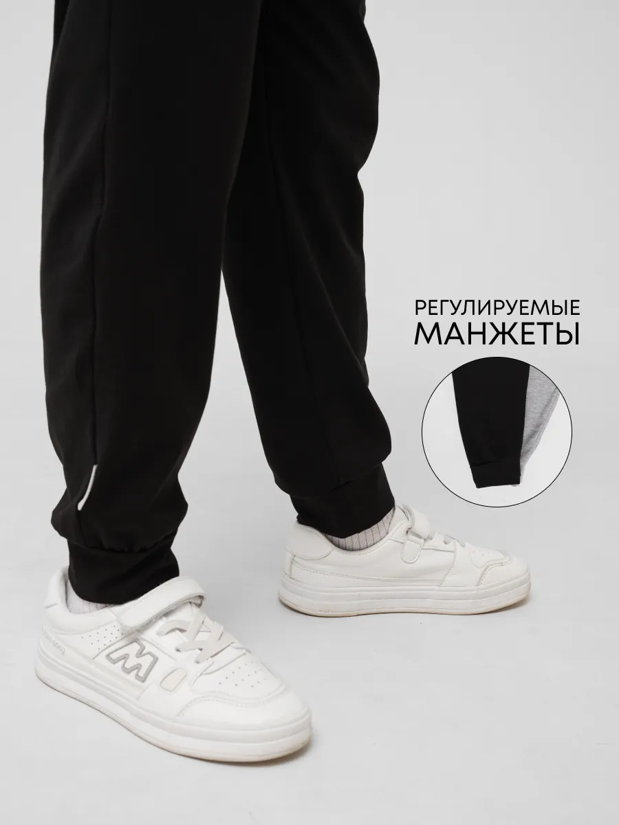 Брюки 2 шт Супер Пупс 2пр/штаны/черный/серый меланж - фото 9