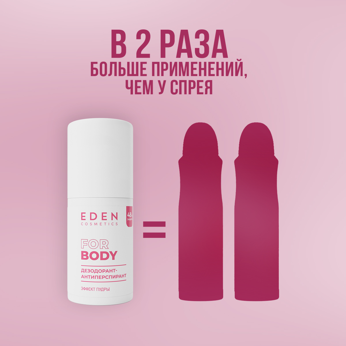 Дезодорант-антиперспирант EDEN роликовый женский Эффект пудры 50мл - фото 8