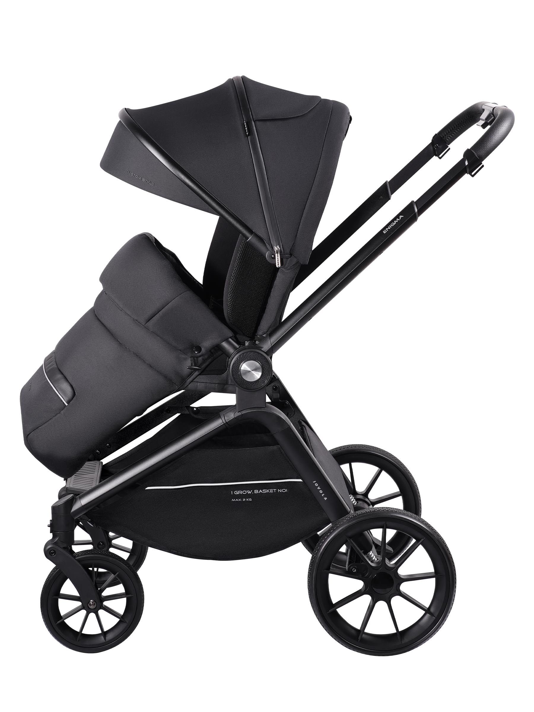 Коляска прогулочная JOVOLA Enigma всесезонная черный - фото 17