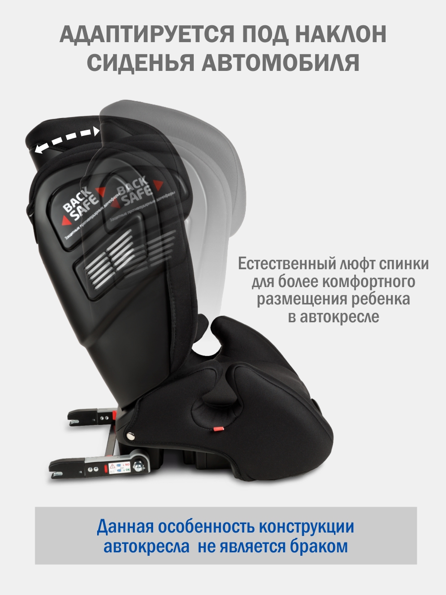 Автокресло SIGER Дельта Fix Isofix 2/3 (15-36 кг) черный - фото 3