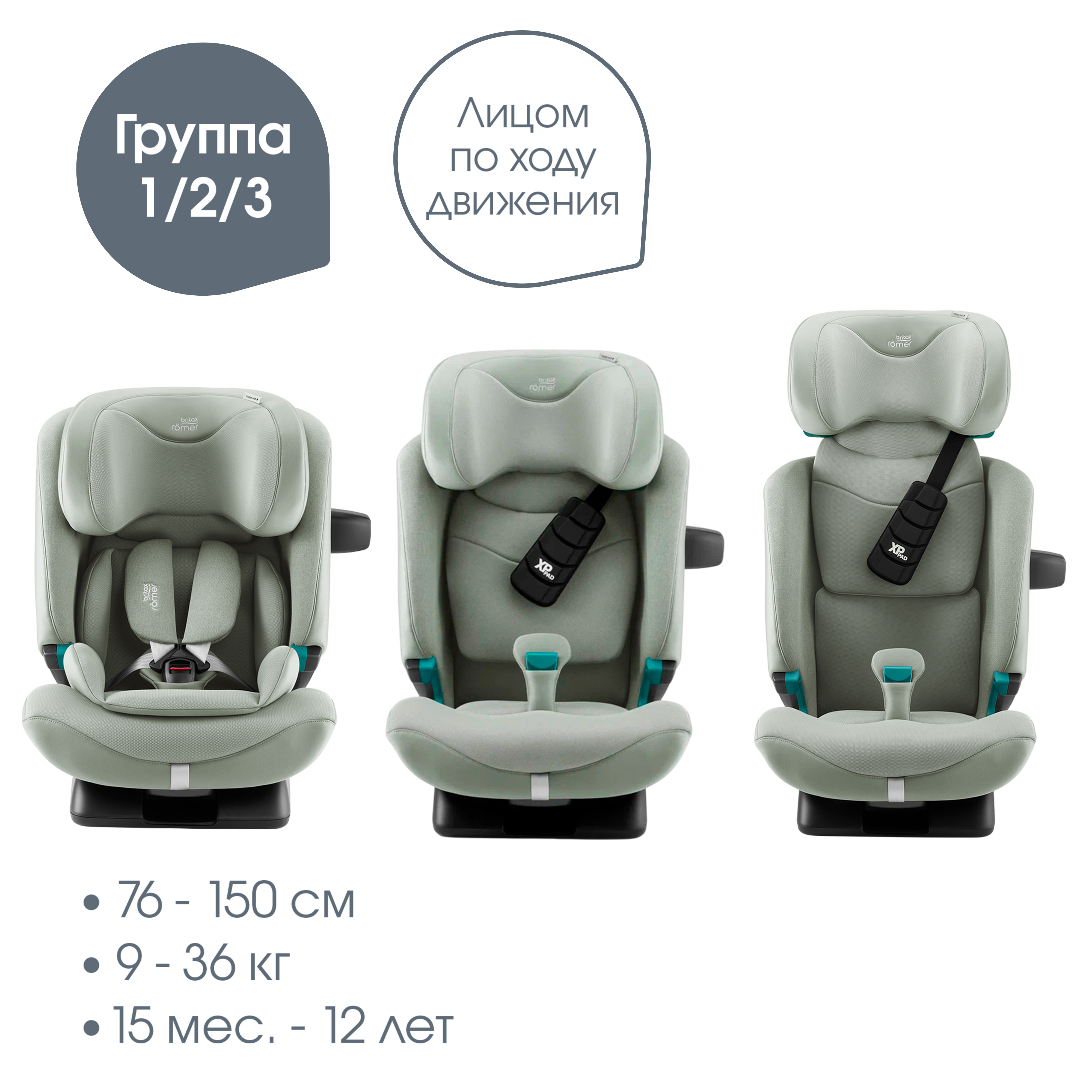 Автокресло Britax Roemer Advansafix Pro Sage Green Isofix 1/2/3 (9-36 кг) зеленый - фото 2