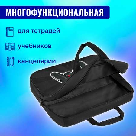 Папка-сумка Brauberg портфель для бумаг с ручками на молнии