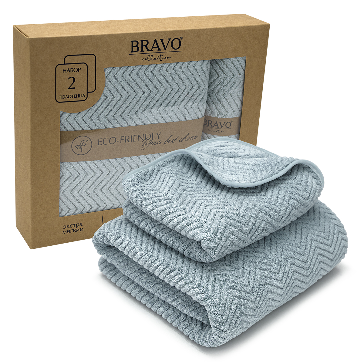 Полотенце BRAVO Крафт 140 x 70 см 2 шт. - фото 3