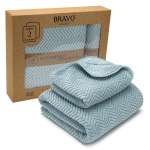 Полотенце BRAVO Крафт 35*75+70*140 мятный 2 шт.