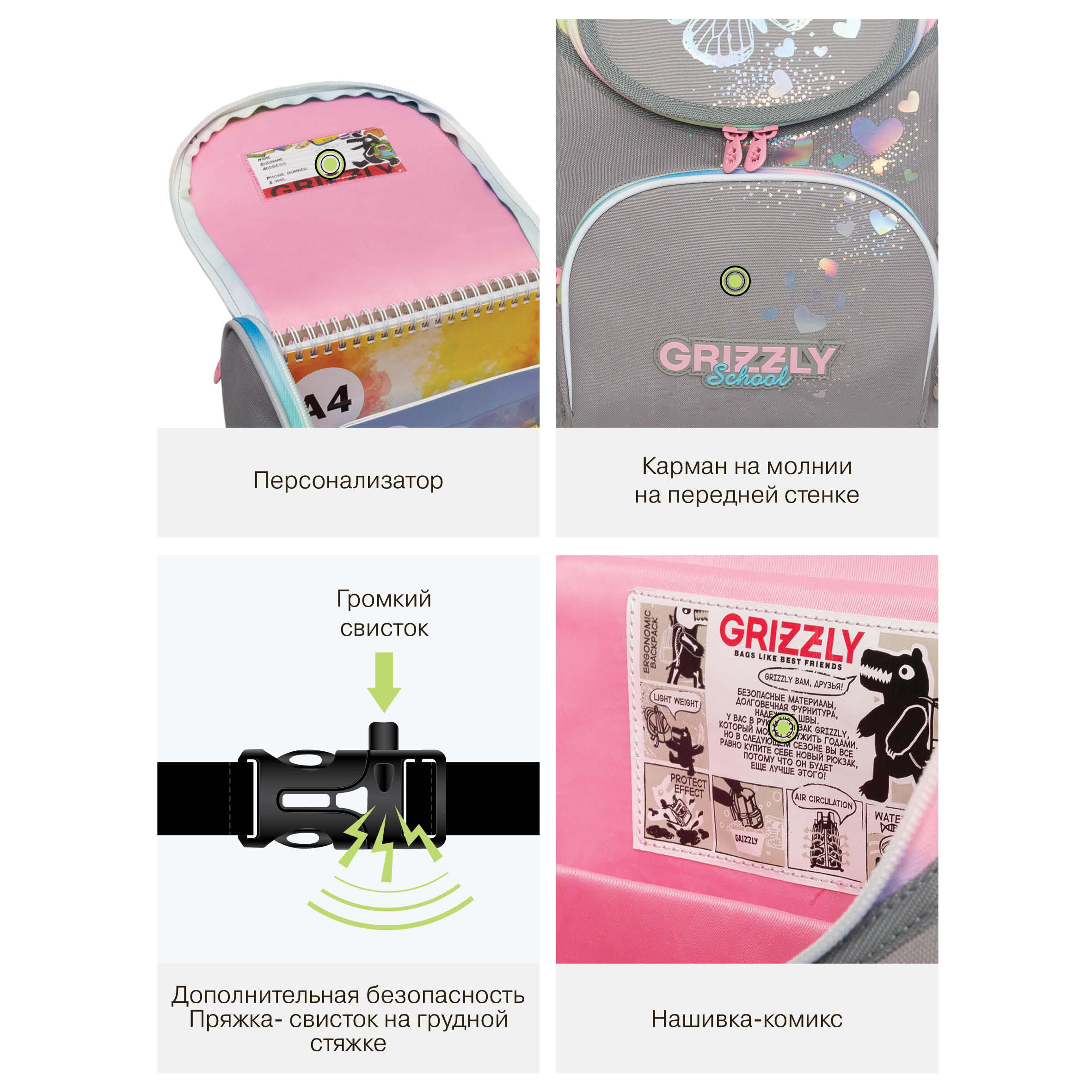 Ранец Grizzly для девочки - фото 13