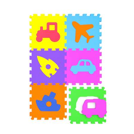 Развивающий коврик-пазл ElBascoToys Транспорт 6 элементов