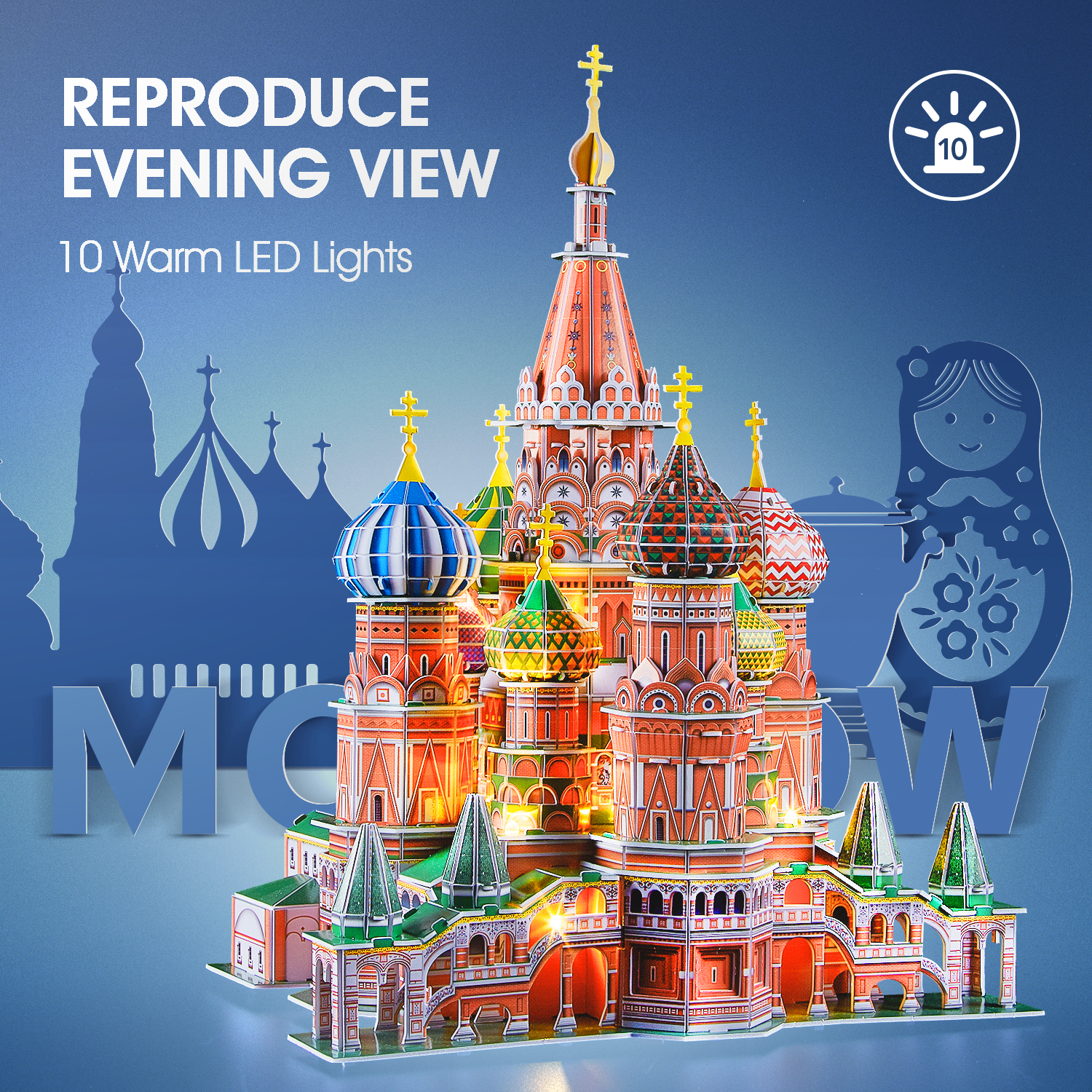 Пазл CubicFun Русская архитектура с Led свет 3D - фото 6