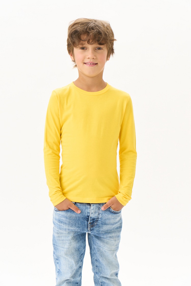 Лонгслив UZCOTTON K-L/Тем.желтый - фото 1