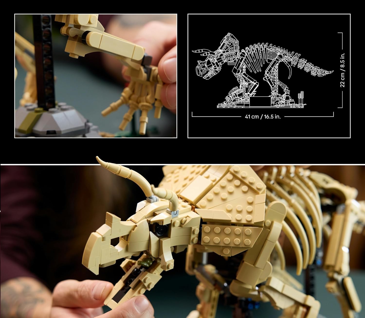 Конструктор LEGO Jurassic World Скелет Трицератопса 1154 дет. - фото 6