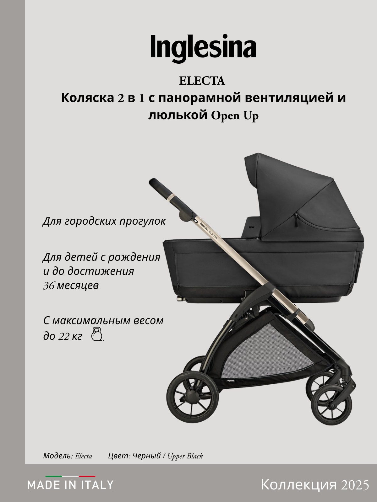 Коляска 3в1 Inglesina черный - фото 11