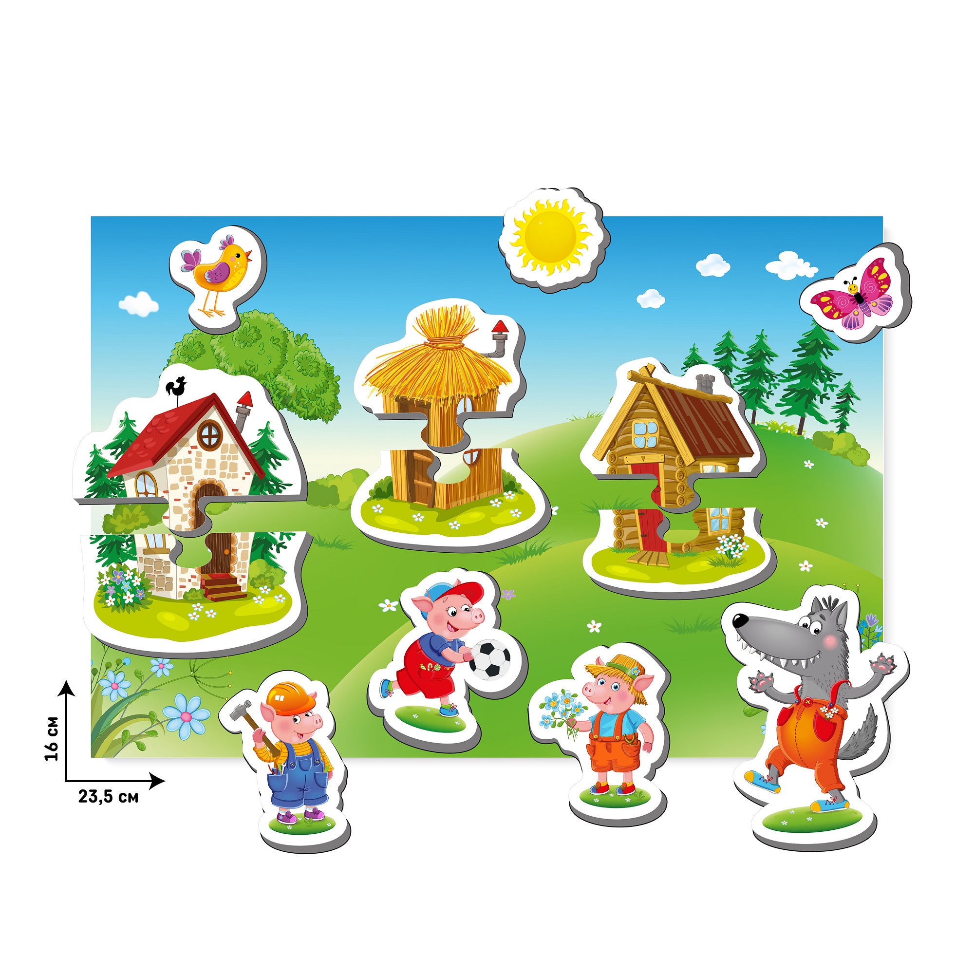 Игра на магнитах El BascoKids театр Три поросенка - фото 2