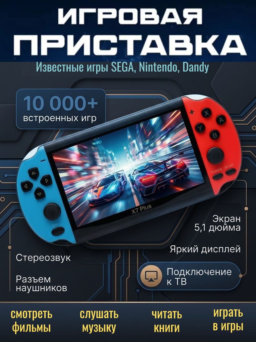 Детская портативная консоль - планшет ТОТОША Игровая приставка Х7 Plus - фото 1