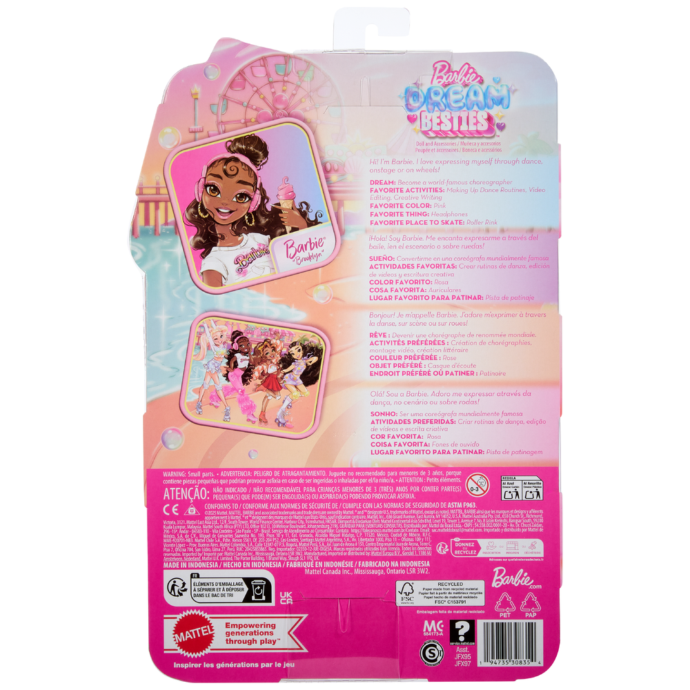 Кукла модельная Barbie Dream Besties Бруклин на роликах JFX97 JFX97 - фото 9