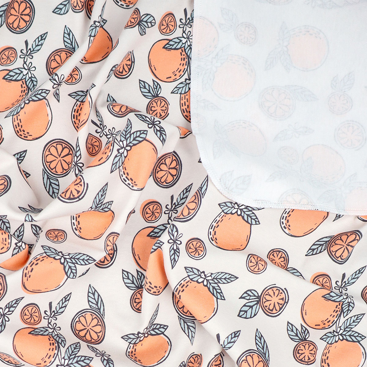 Пелёнка Mjolk Baby Blue Мандарины Звёзды трикотаж 80х80 см 3 шт. - фото 5