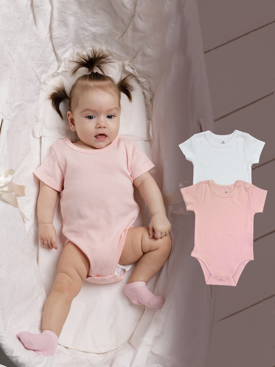 Боди 2 шт ALEX YVN Bdk2-42d-short роз.бел с кор.рук - фото 2
