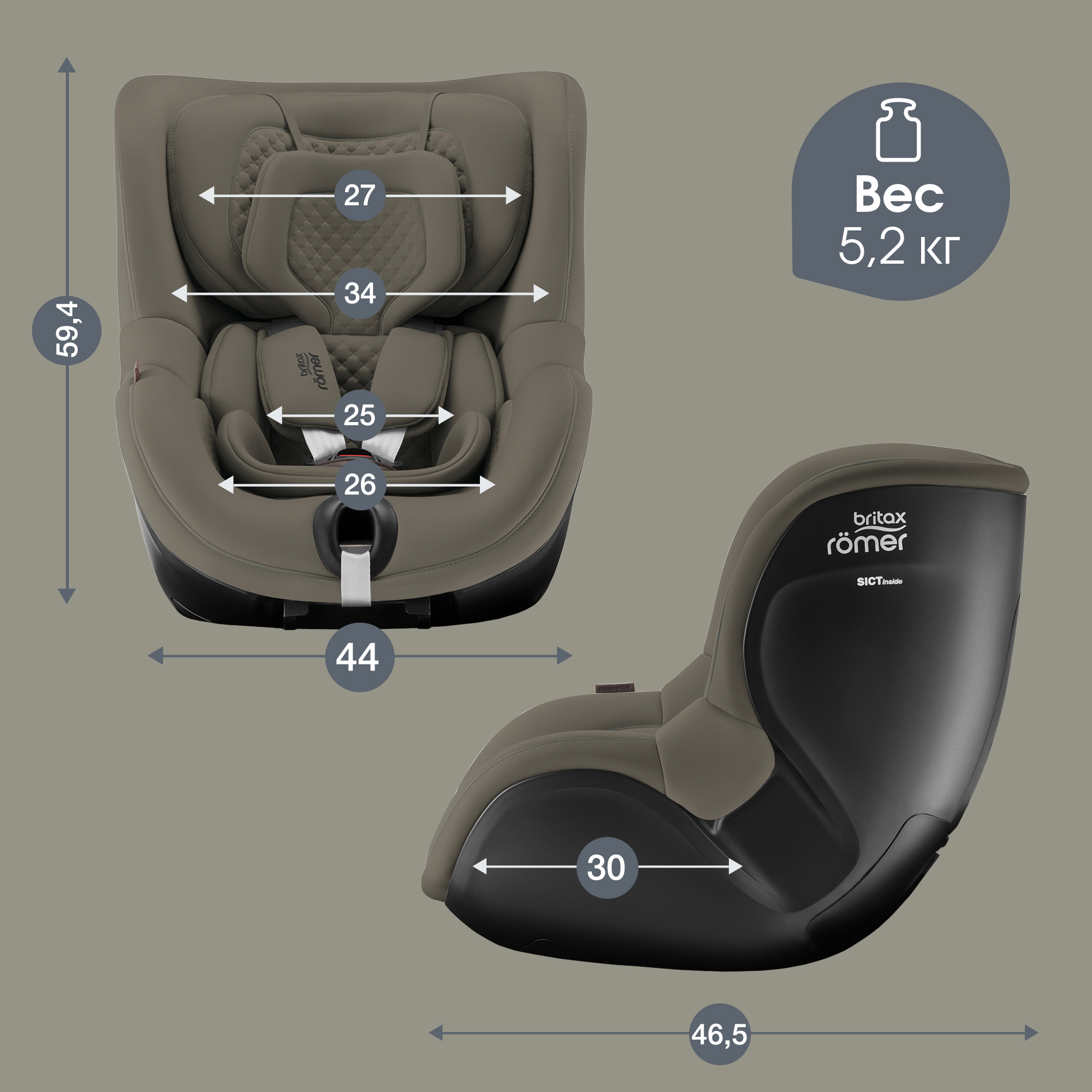 Автокресло Britax Roemer Dualfix 5Z Lux Urban Olive 0+/1 (0-18 кг) хаки - фото 12