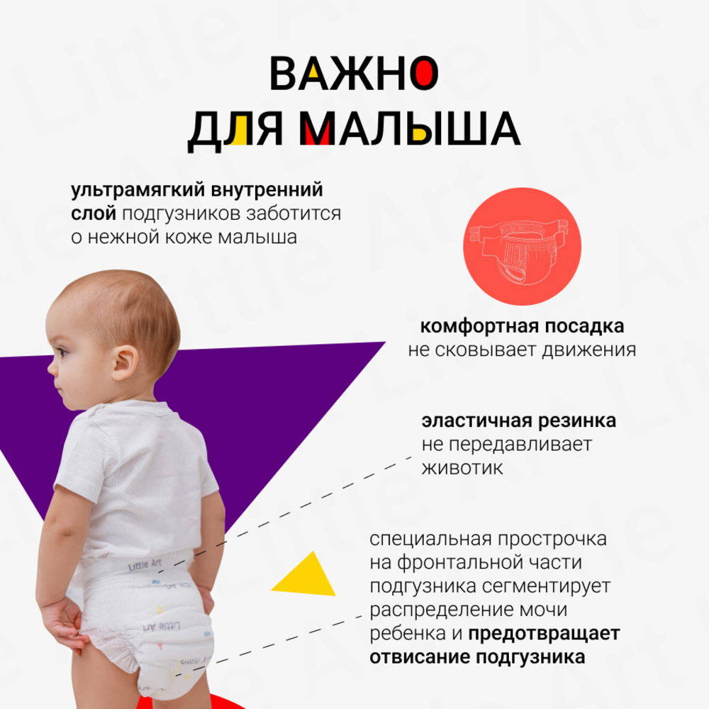 Подгузники Little Art NB 36 шт. - фото 7