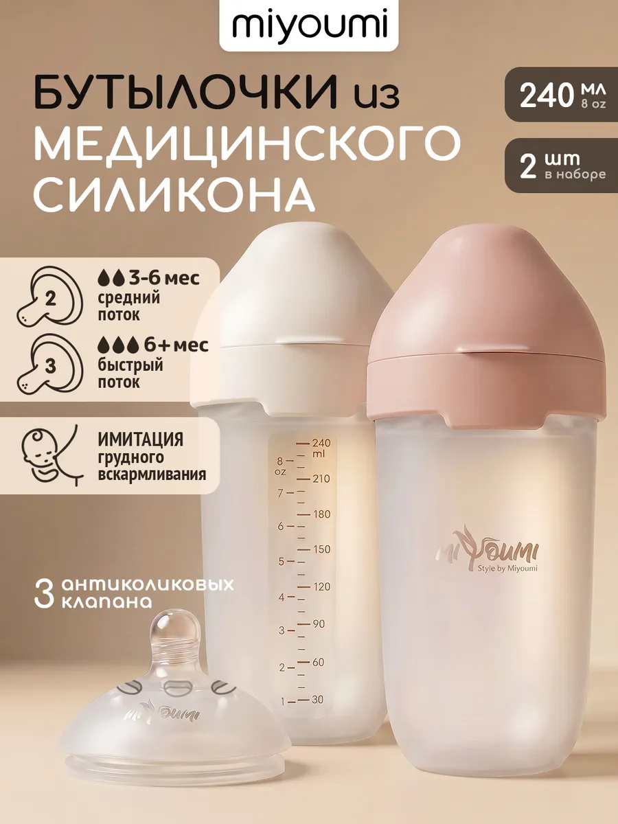 Бутылочка Miyoumi Anti-Colic 240 мл 2 шт. - фото 8
