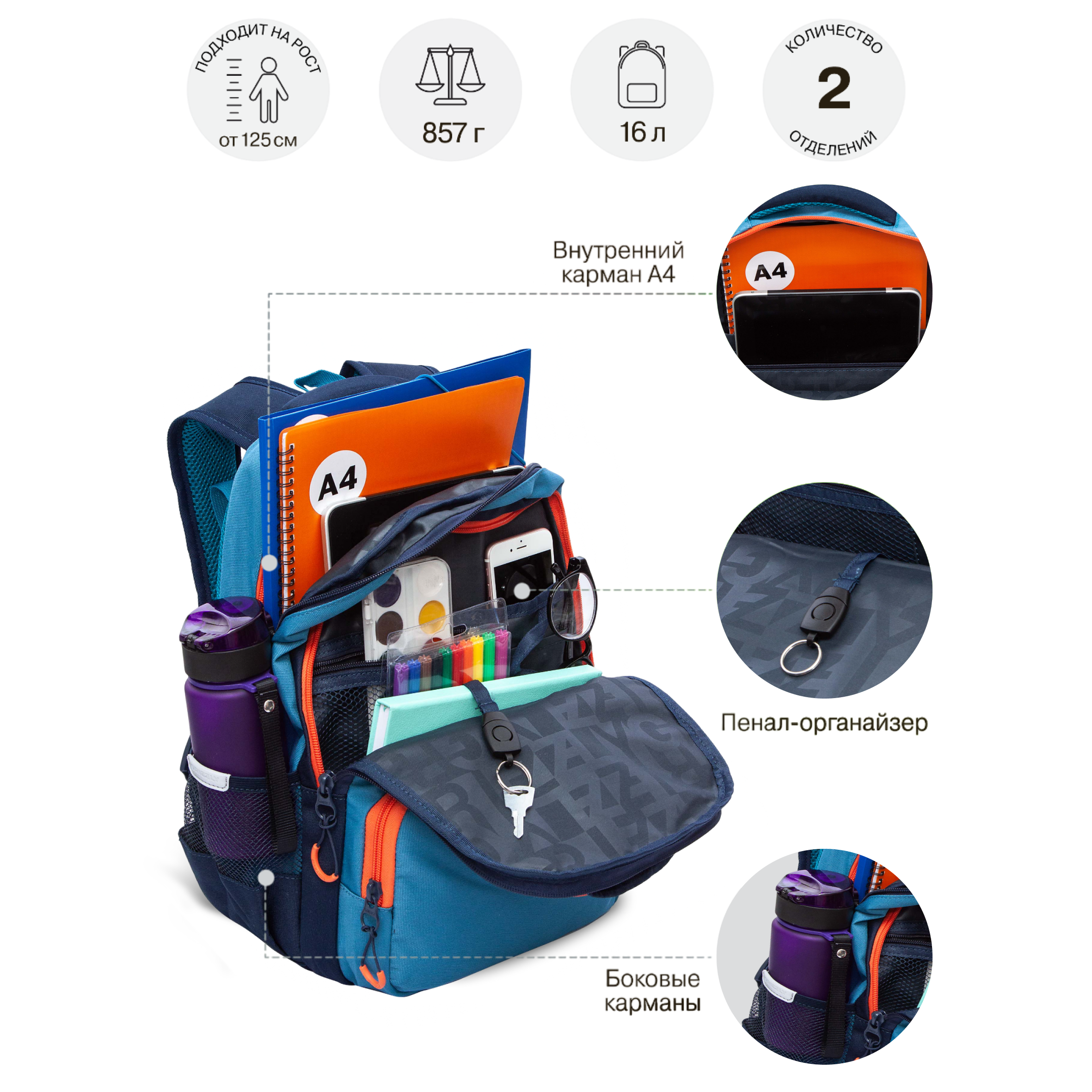 Рюкзак Grizzly для мальчика - фото 6