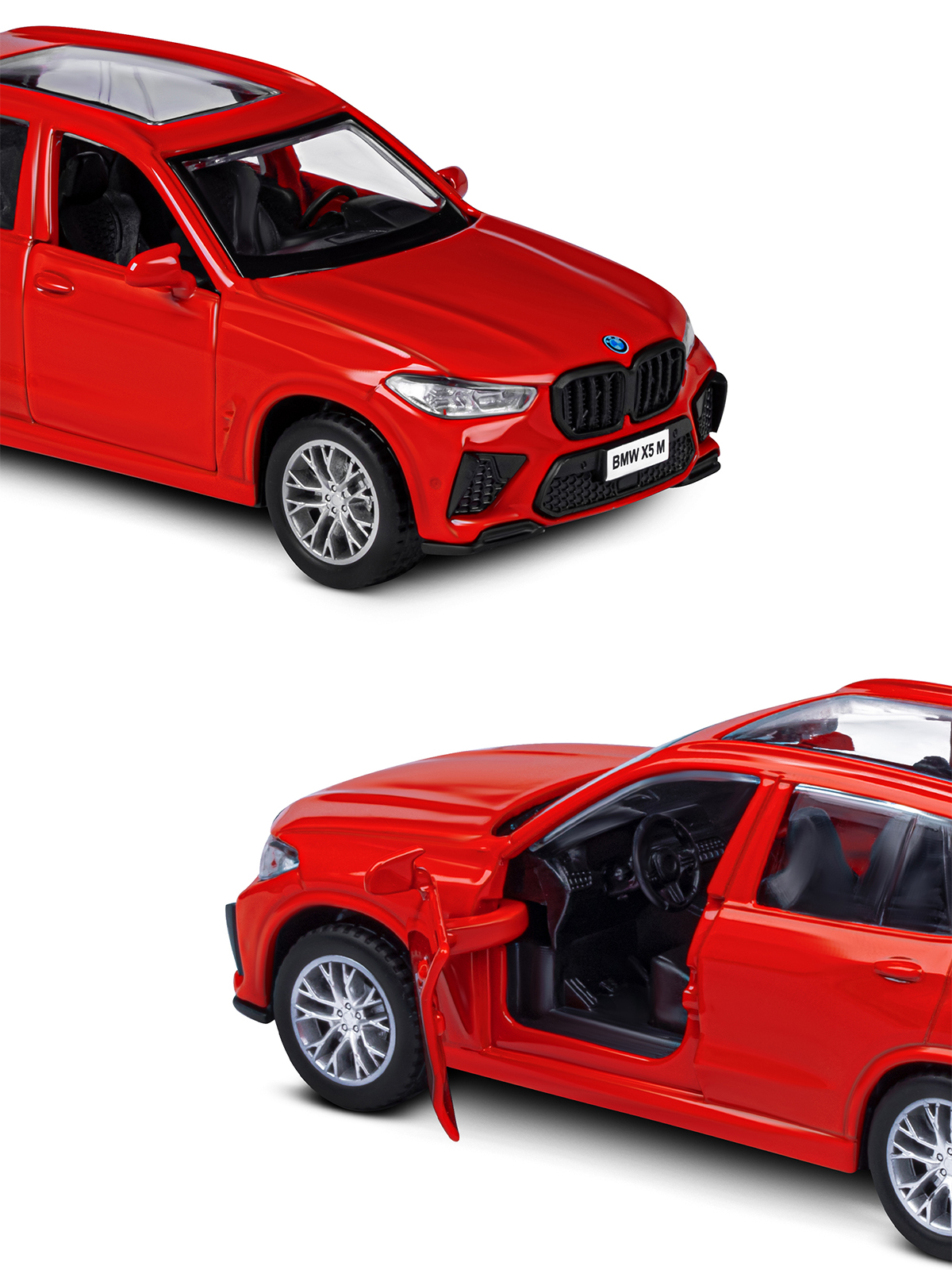 Внедорожник АВТОпанорама BMW X5M 1:43 красный JB1251561 - фото 8