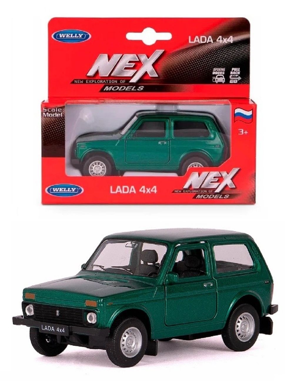 Автомобиль Welly LADA Niva зеленый 1:38 42386W-G - фото 1