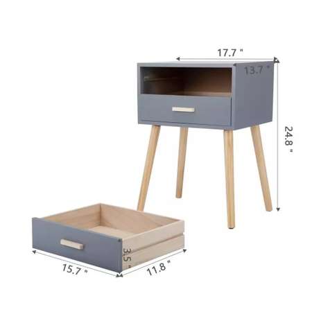 Тумба ZDK с ящиками Homium Cozy цвет серый размер 42*35*53 на ножках