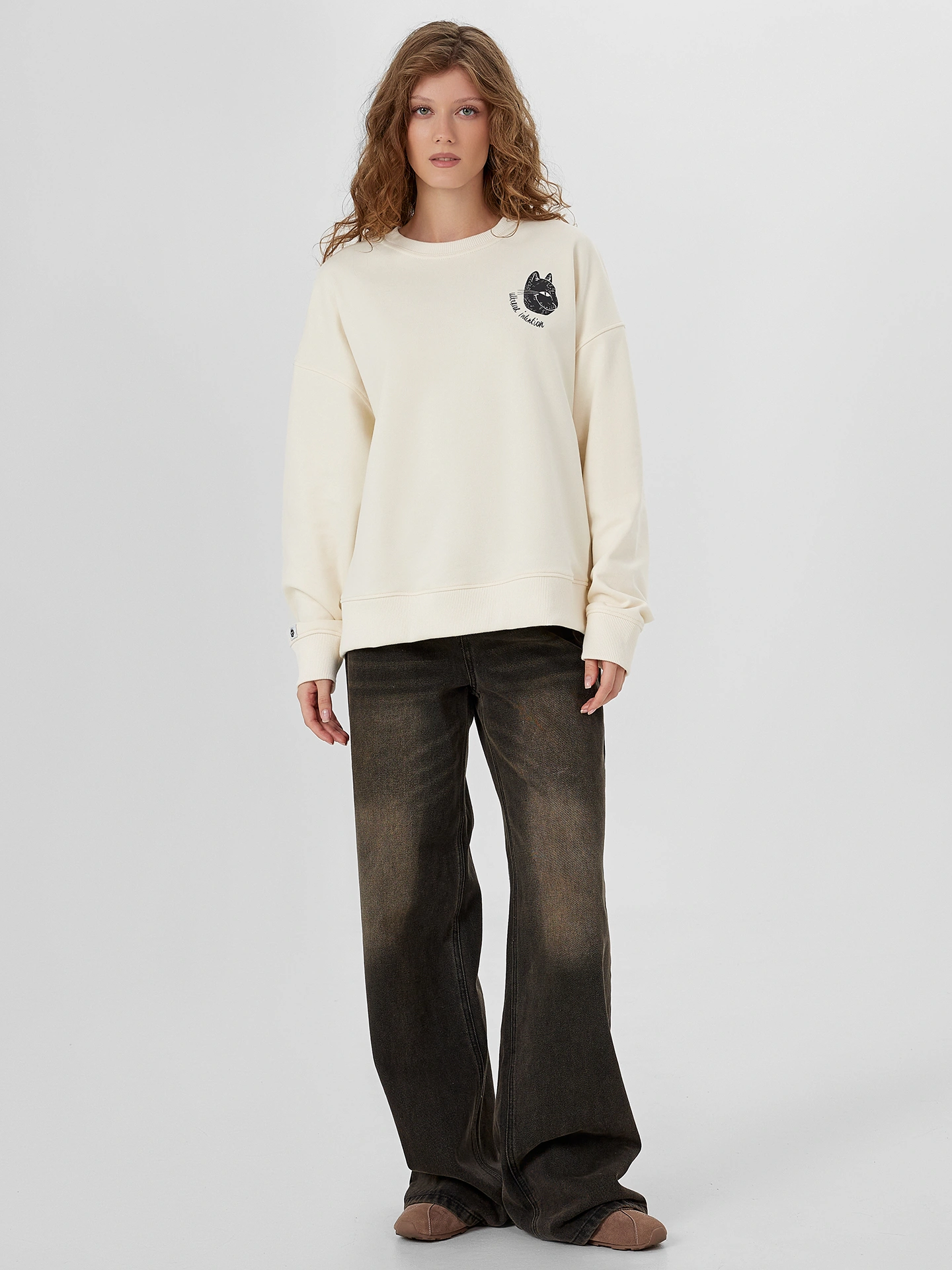 Свитшот Mark Formelle (Марк Формэль) 122813/1/молочный +печать2 - фото 3