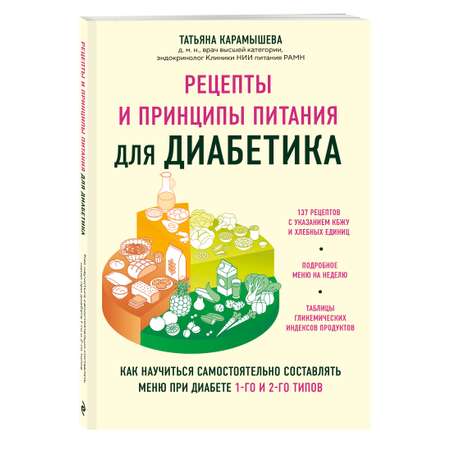 Книга Эксмо Рецепты и принципы питания для диабетика