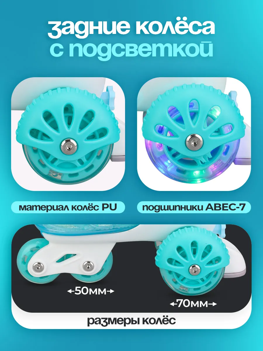 Роликовые коньки U-TURN 31-34 - фото 5