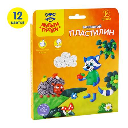 Пластилин Мульти Пульти восковой 12 цв.