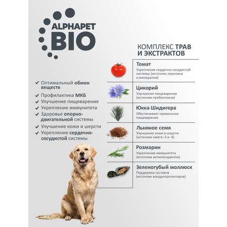 Корм для взрослых собак крупных пород AlphaPet Superpremium сухой с говядиной и потрошками 12кг