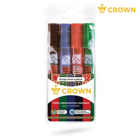Маркеры CROWN 4 цв.
