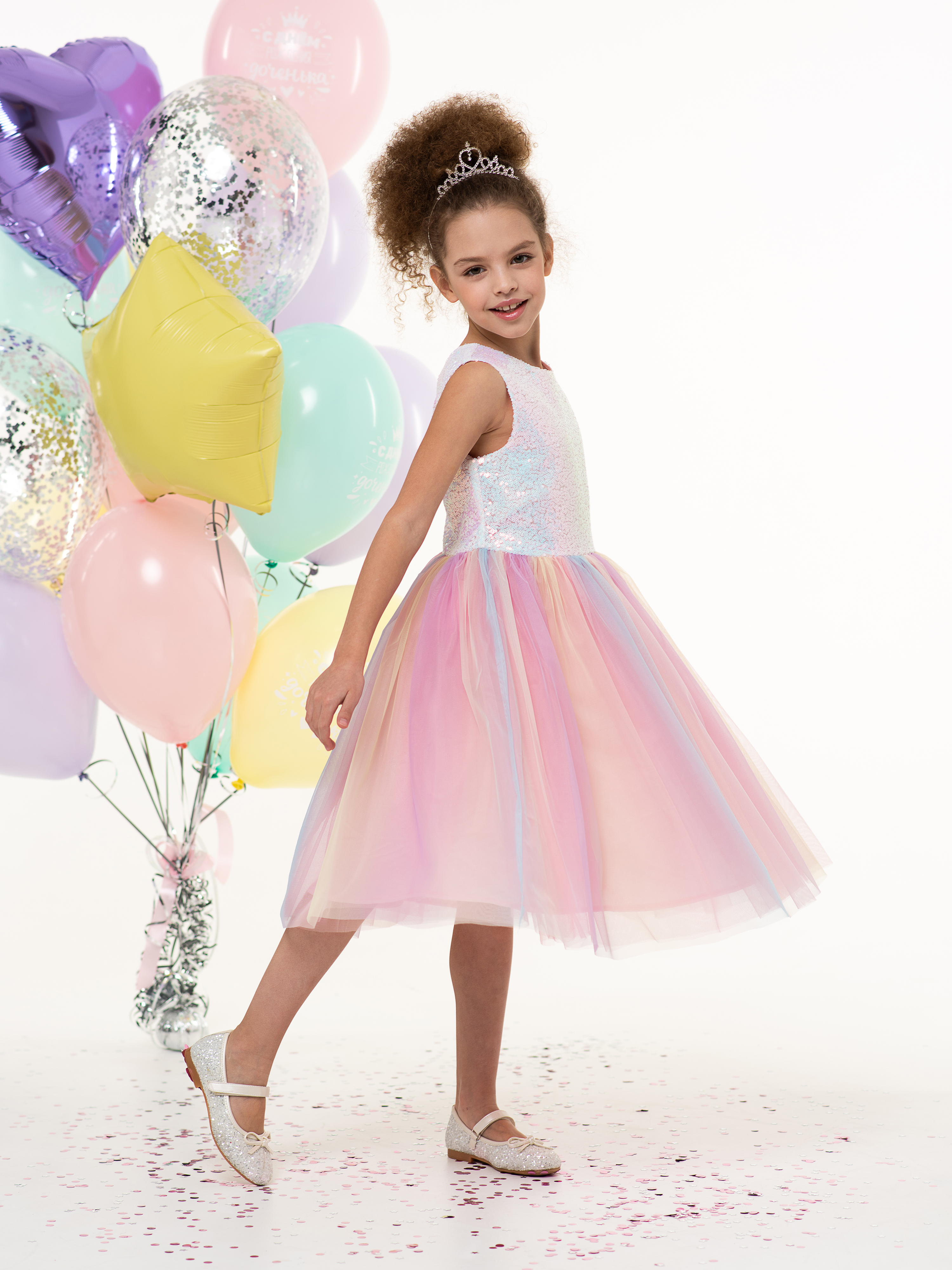 Платье LisaWeta D368 розовый - фото 1