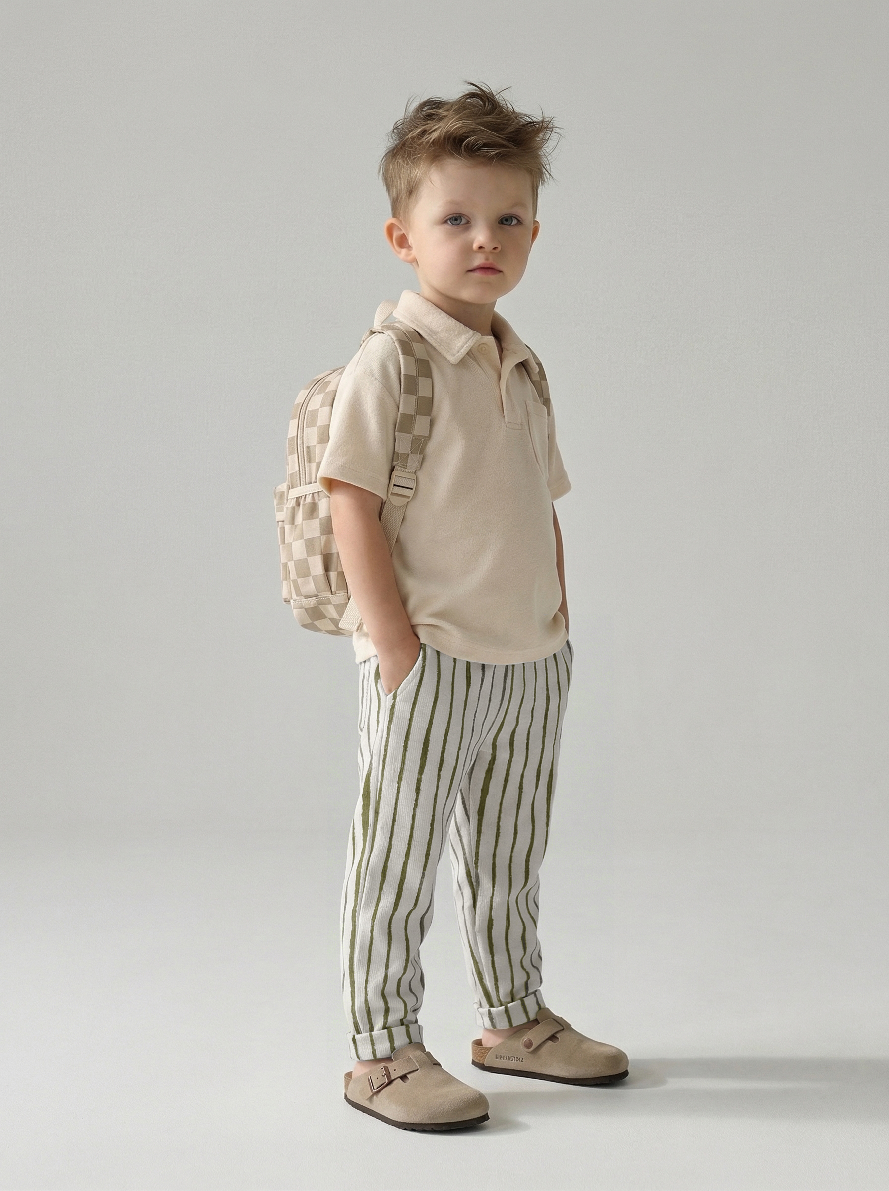 Изображение товара Детские брюки YOULALA 104 из 100% хлопка на завязках для летней повседневной носки